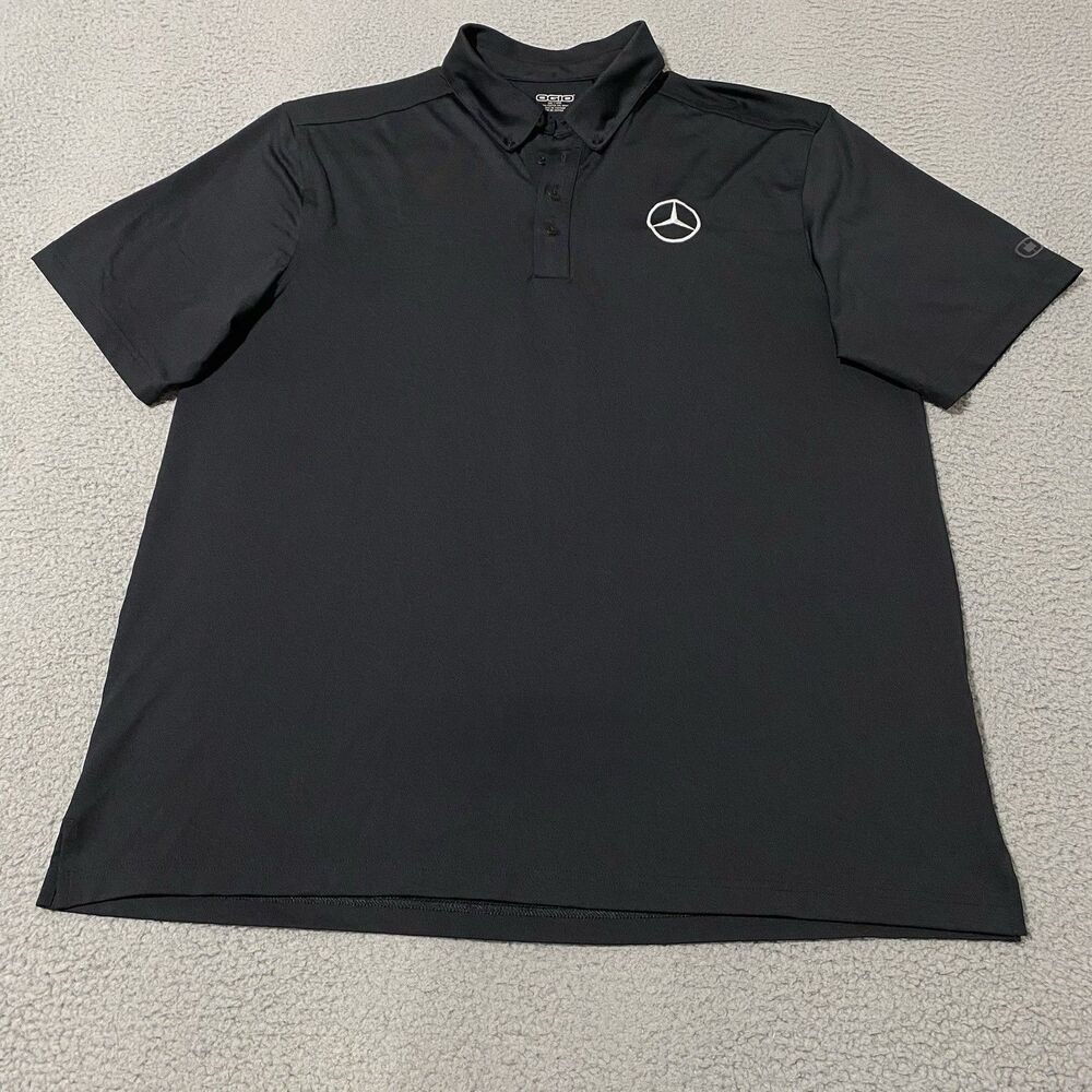 Mercedes Benz Polo Shirt Mens 2XL XXL Black Ogio Corporate Employee Office Golf